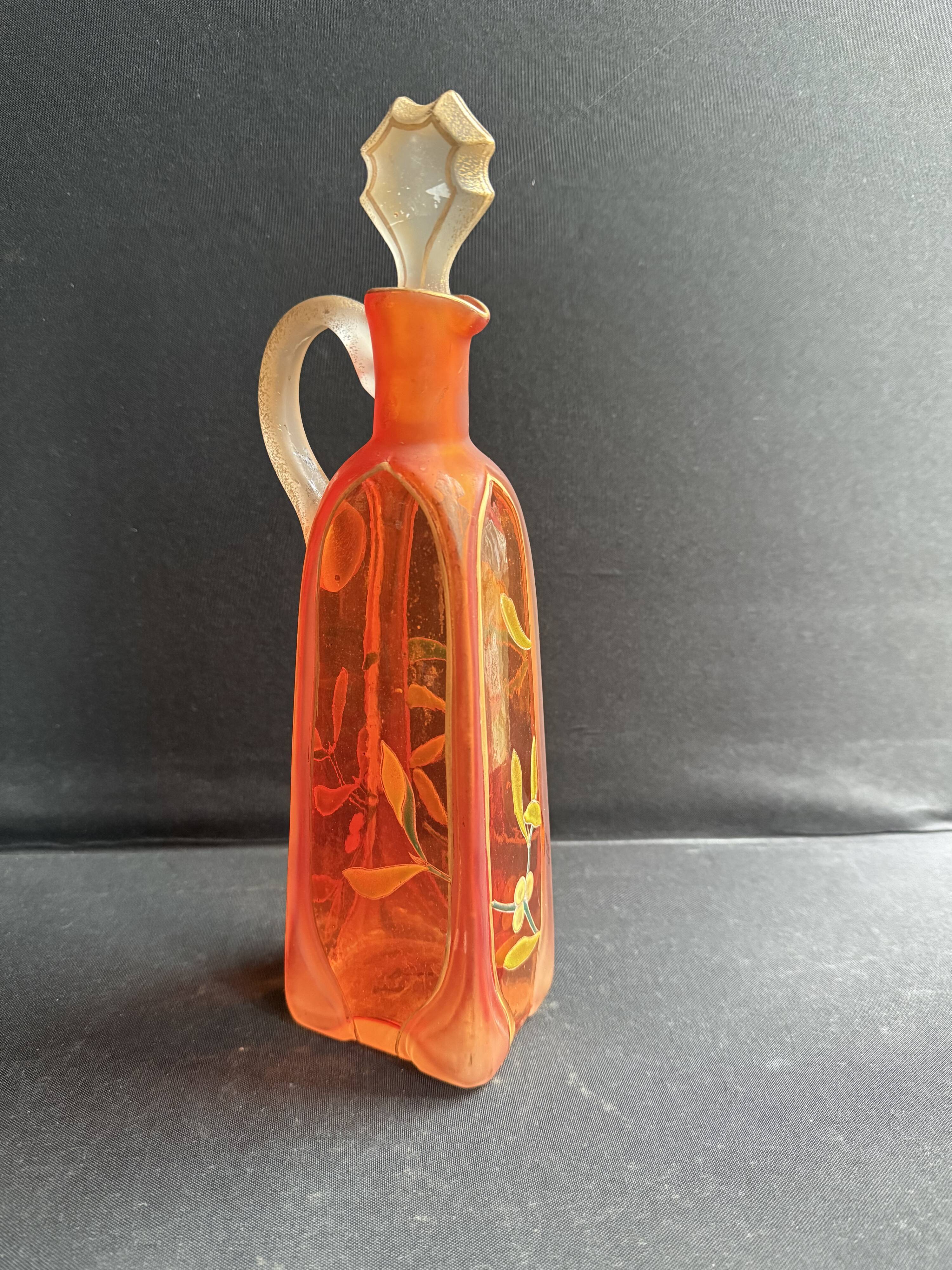 Enamelled carafe – In the style of FT Legras or Daum (E. Lachenal)