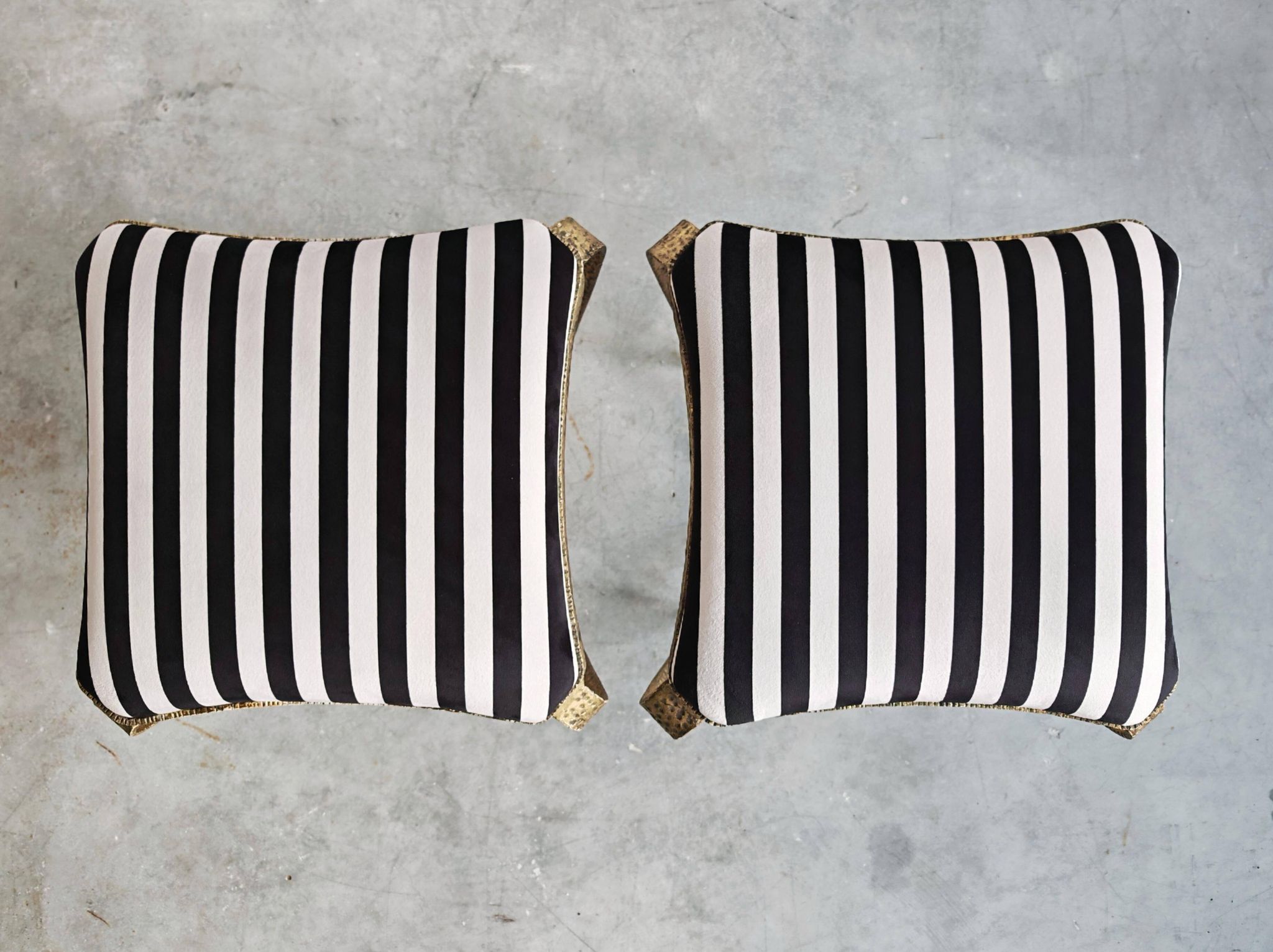Pair of Mid Century Modern ottomans by Pier Luigi Colli from the 1950s.