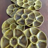 10 oyster plates in Gien slip