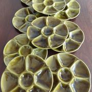 10 earthenware oyster plates from Gien
