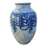 Camille Tharaud Limoges France vase porcelain emaillee decor foliage Art Deco