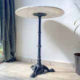 Authentic Parisian Bistro Table - Marble and Cast Iron, 1920s Style