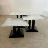 Italian design nesting marble coffee table set from the 70s vintage