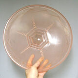 Ceiling lamp chandelier. Art Deco molded glass basin.