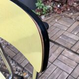 Chaises Formica jaune  pieds compas 1950