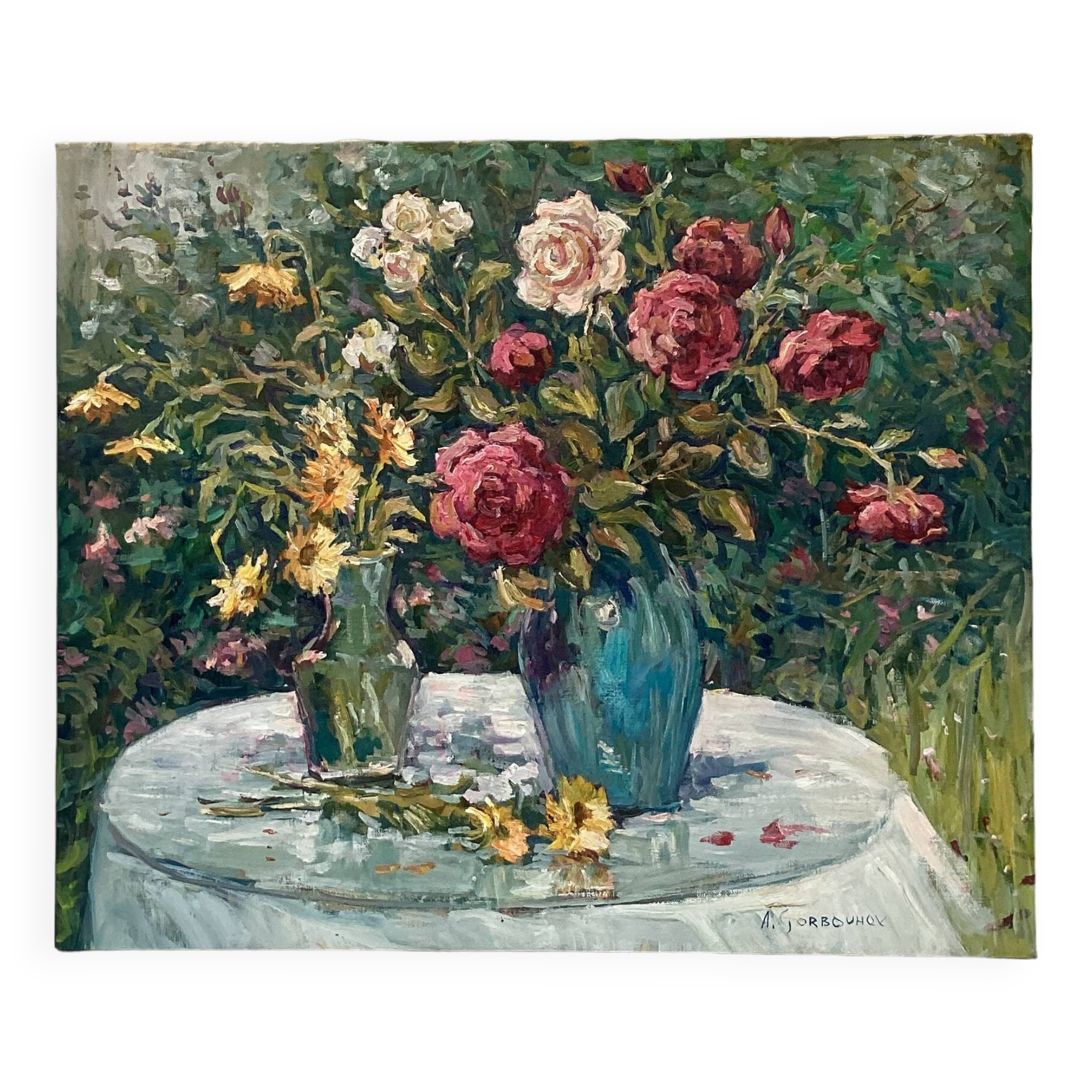 Signed painting Oil on canvas dimensions: height -50cm- width -60 cm-