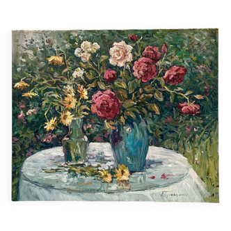 Signed painting Oil on canvas dimensions: height -50cm- width -60 cm-
