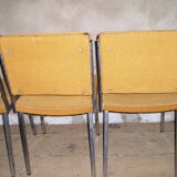 Set of 4 chrome metal chairs and 1970 fabric