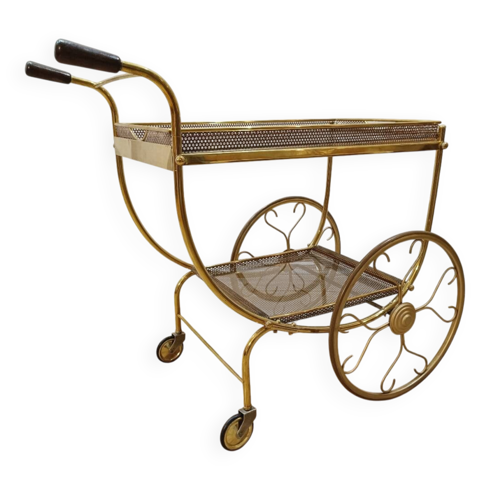 Desserte en laiton et cuivre par Josef Frank pour Svenskt Tenn