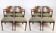 Set Of 12 Dining Chairs Made In Rosewood And Green Fabric