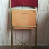 Chaise pliante velours rose