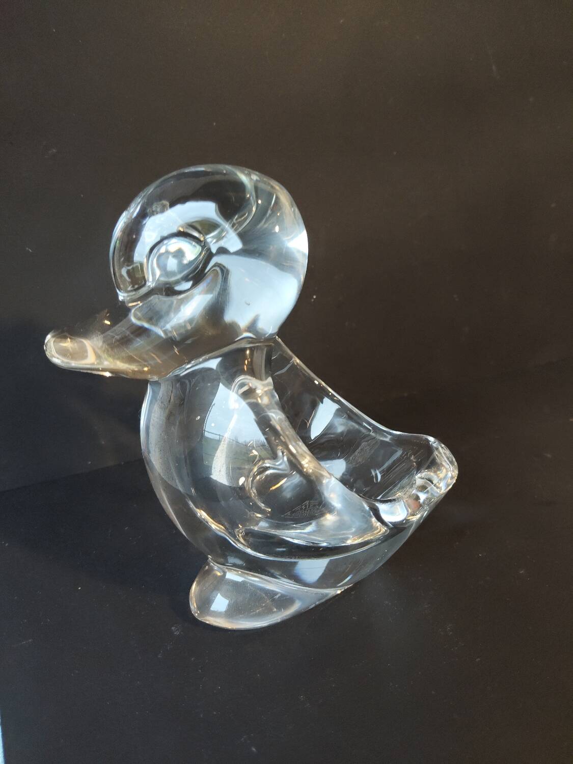 Crystal duck catchall signed – Cristal de Vannes