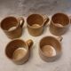 5 tasses à café vintage en grès