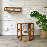 Rattan shelf and cannage 1950