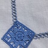 Paire de taies d’oreiller brodées bleu