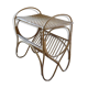 Rattan side table with range records or journals