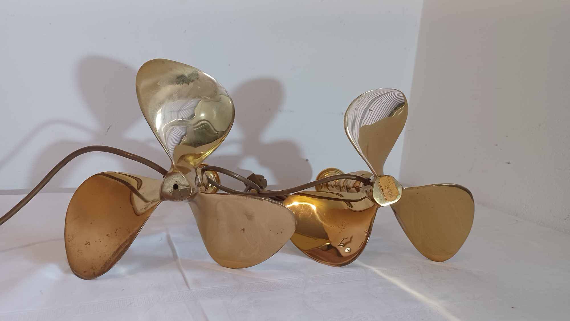 Lot de 2 lampes Hollywood Regency, années 1960/70, en laiton