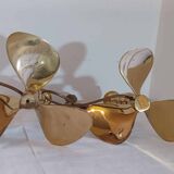 Lot de 2 lampes Hollywood Regency, années 1960/70, en laiton