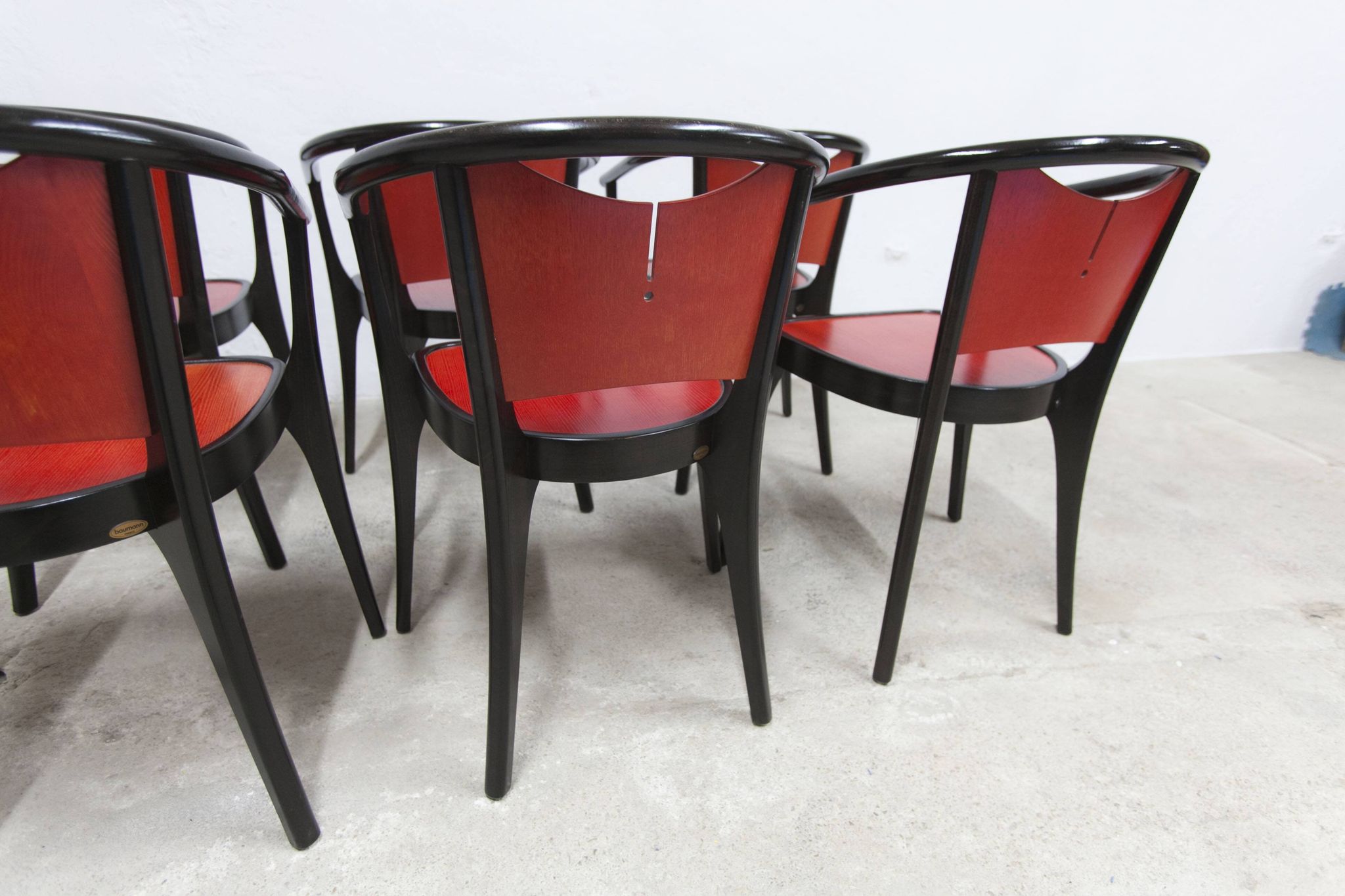 Set of 6 Baumann Diese armchairs, designed by Pagnon Pelhaître