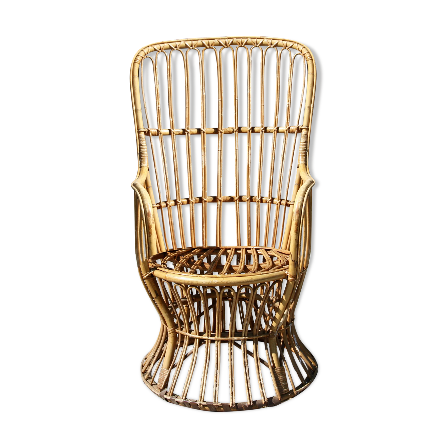 fauteuil en osier style Emmanuelle, XXe siècle