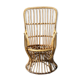 Emmanuelle-style wicker armchair, 20th century