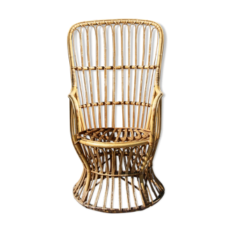 Emmanuelle-style wicker armchair, 20th century