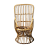 Emmanuelle-style wicker armchair, 20th century