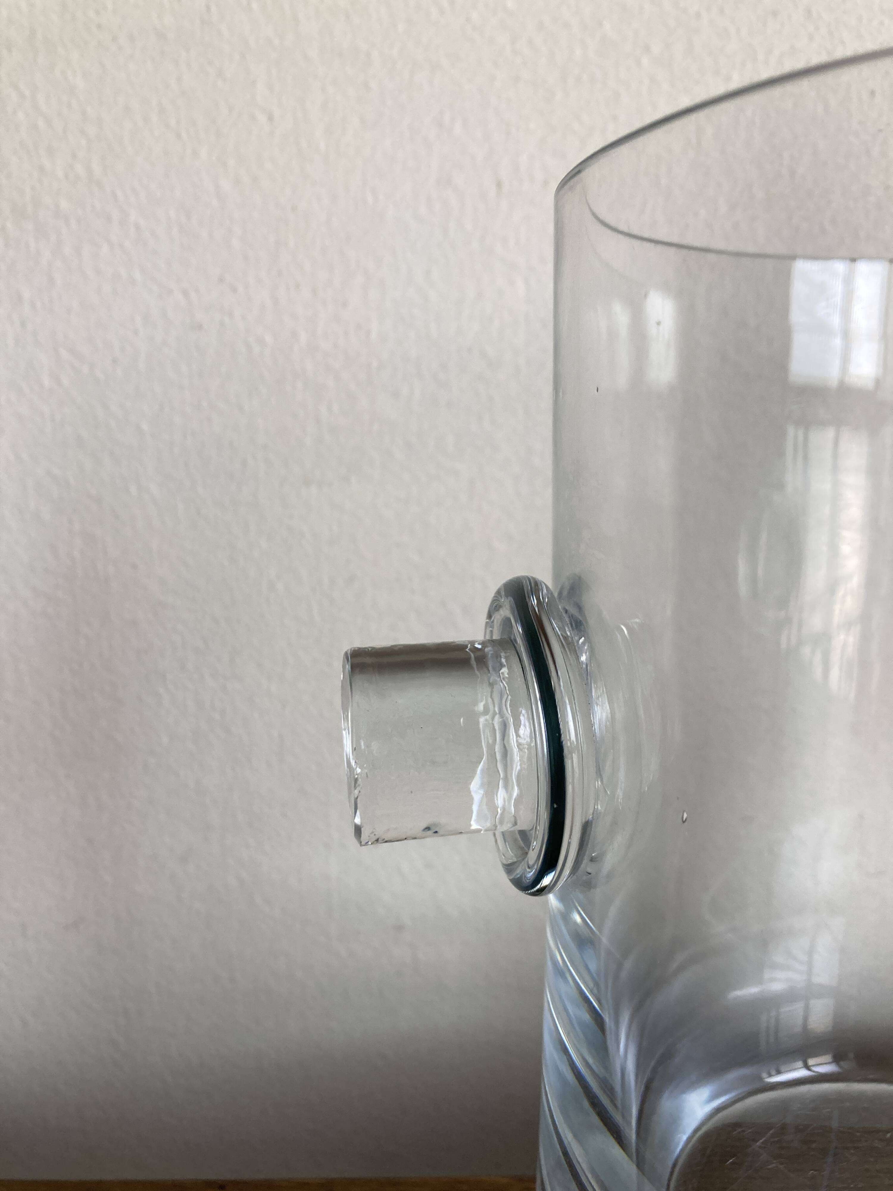 Modernist crystal vase ringing 1970
