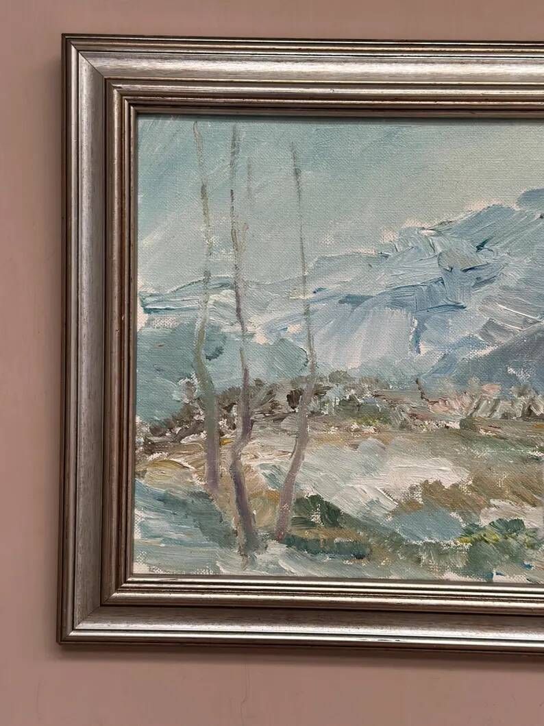 Original Swedish Oil Painting - "Nature Scene" by Maja Sjöberg - Signed - Vintage and Framed - 35.5 × 43.5 cm (14" × 17.1")