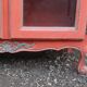 Buffet vitrine rouge terracota