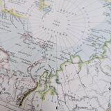 The Arctic region, period map, 1887, Authentic.