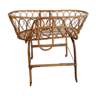 Vintage rattan cradle