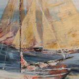 Oil on canvas marine signed