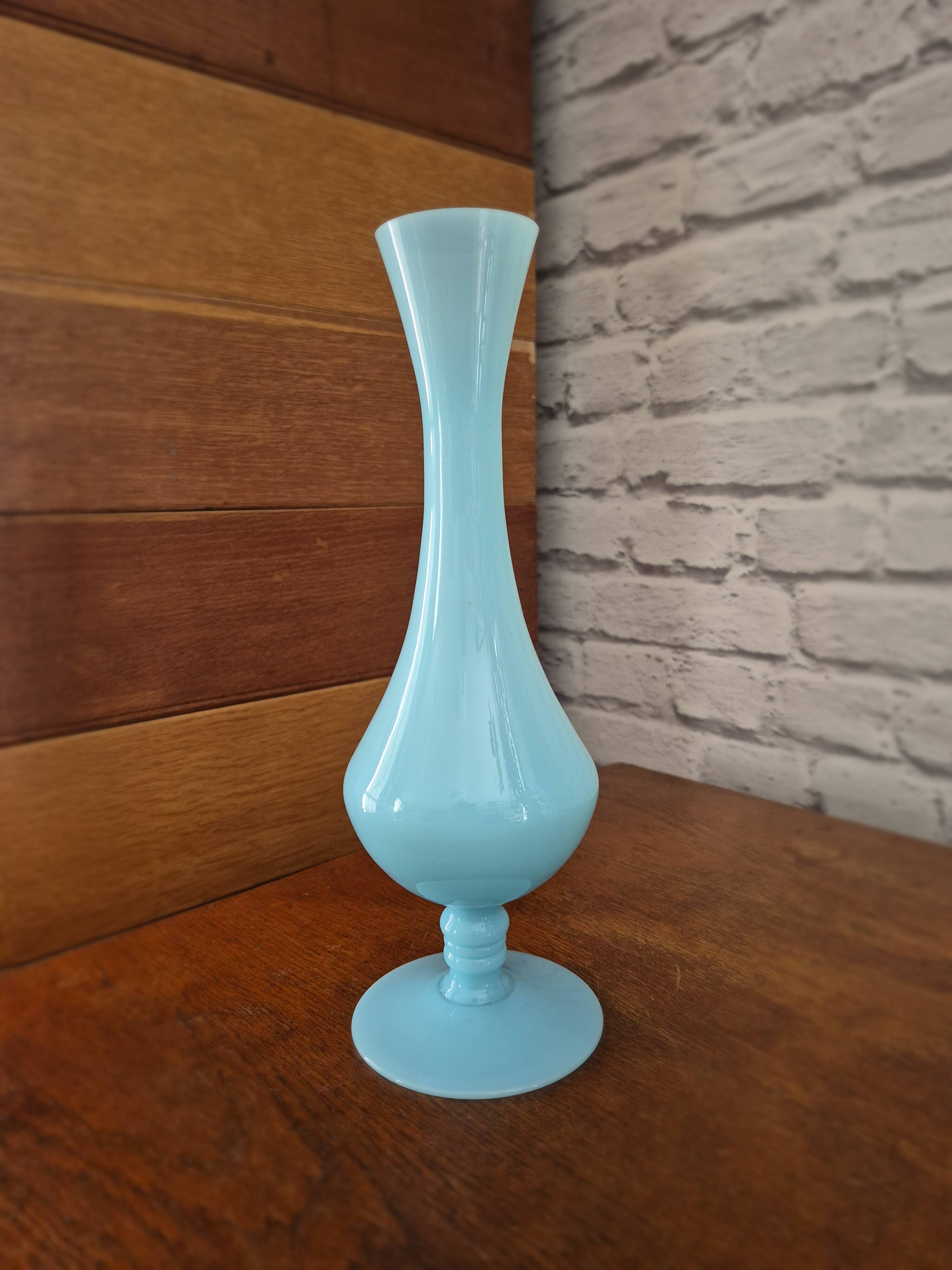 Vintage sky blue opaline vase