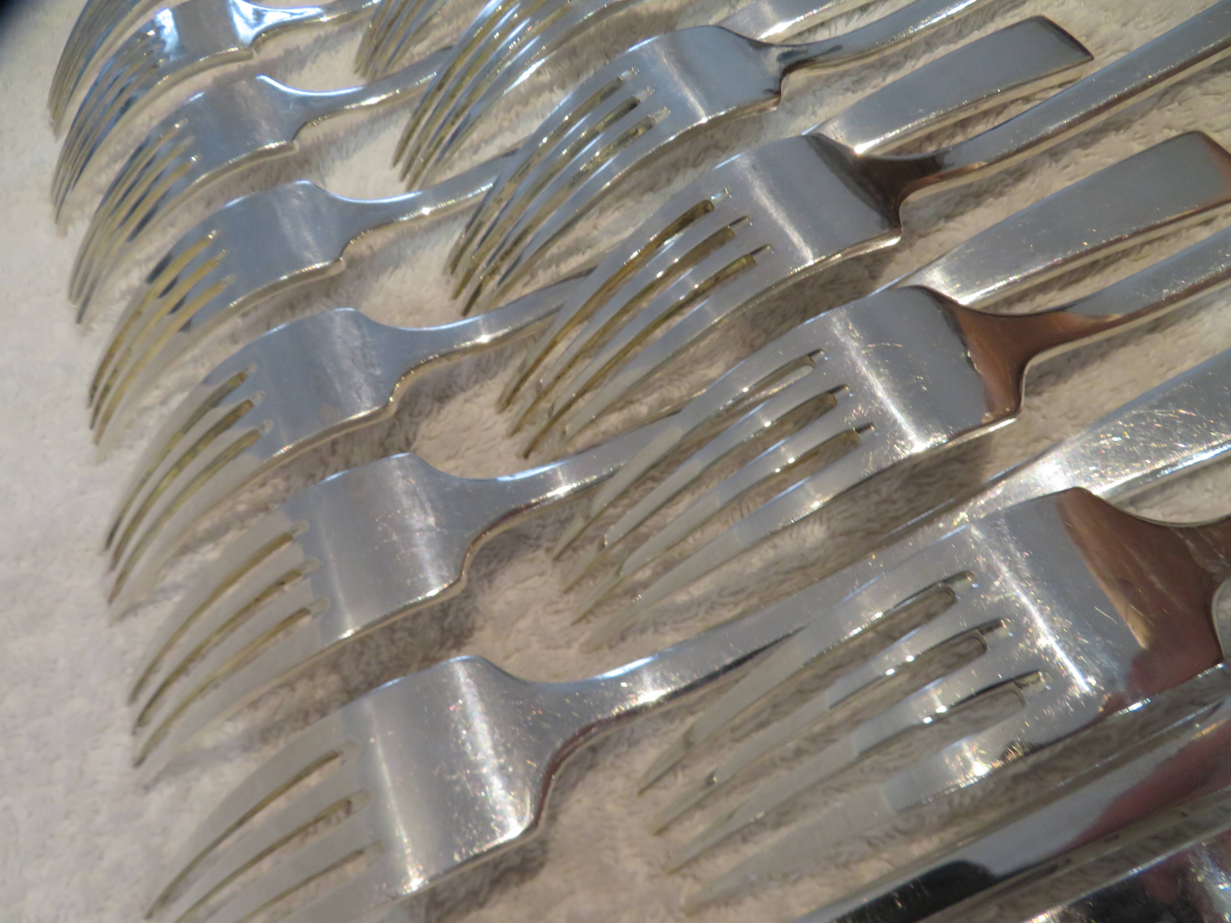 6 silver plated table forks Christofle Concorde 20.7cm