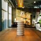 Layered travertine vase