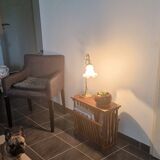 Rosewood and brass magazine stand table