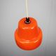 Vintage orange glass pendant lamp, Czechoslovakia, circa 1970.