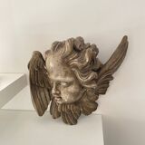 Ancienne tête d'ange en plâtre