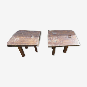 Set de 2 petites tables basses en bois