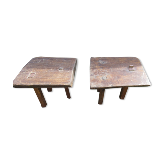 2 small wooden coffee tables