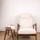 Large Scandinavian Teak Armchair with Ottomans by Folke Ohlsson for Westnofa 1960.