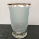 Vase ancien verre poli bleu avec decor doré vintage