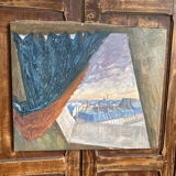 Vintage painting of the Tour de Paris in oil.