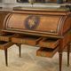 Louis XVI style cylinder desk in marquetry from the Napoleonic III period.