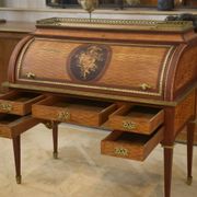 Louis XVI style cylinder desk in marquetry from the Napoleonic III period.