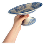 Sarreguemines Iron Earth Compote Dish - Vintage Blue Jardinière Model -