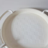 Vintage bar table, white plastic, round table, 70s, Simo, made in Italy