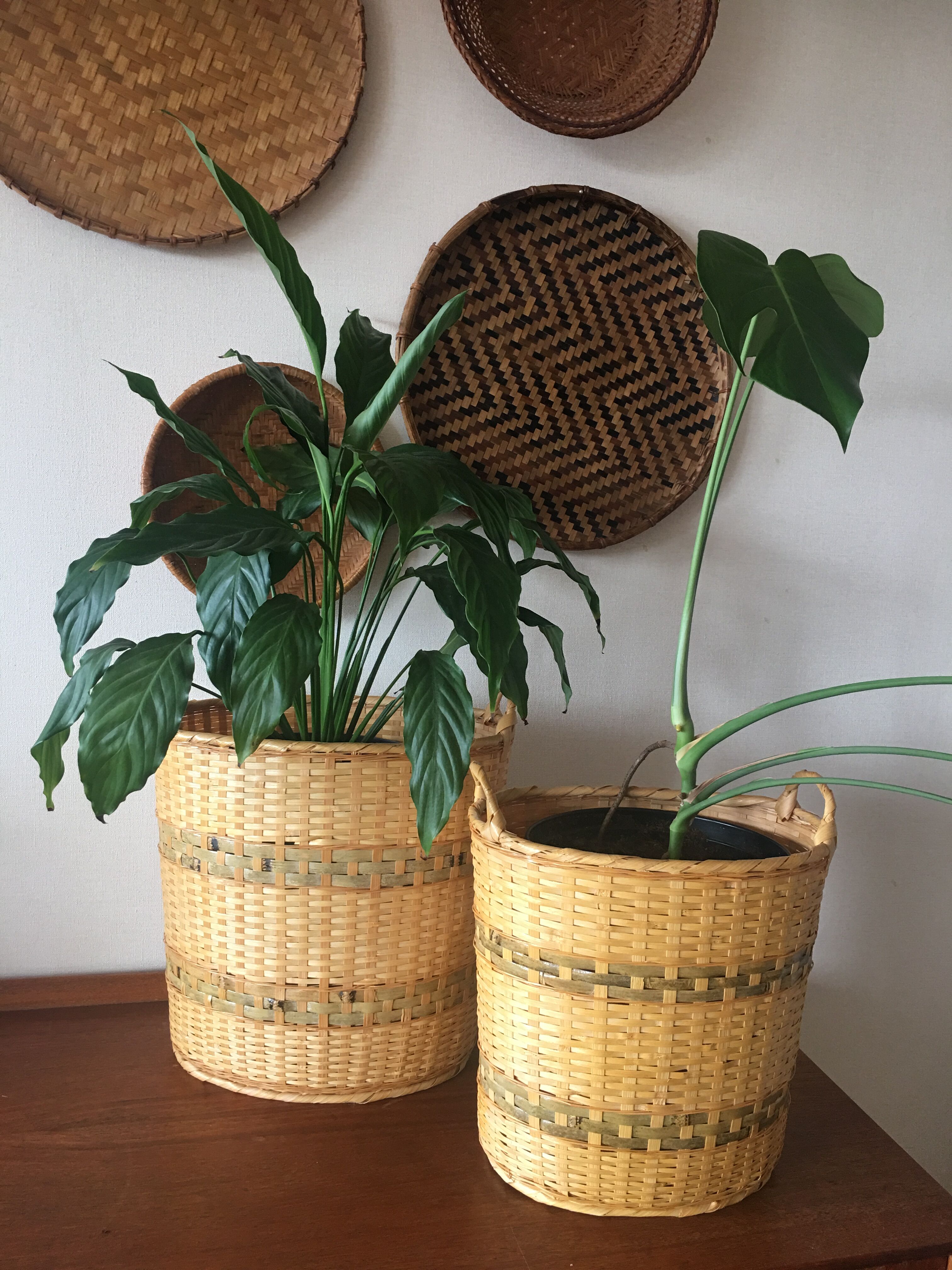 Wicker basket duo