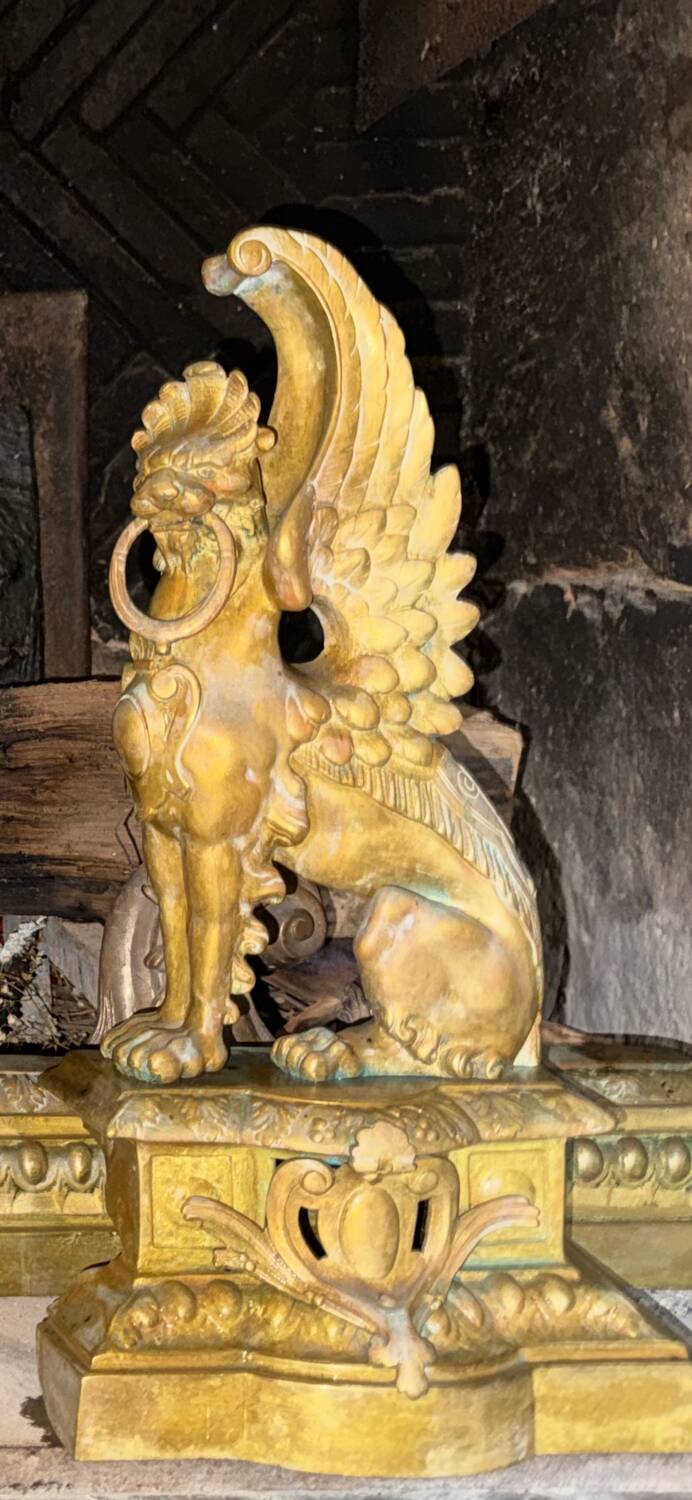 Chenets bronze griffins